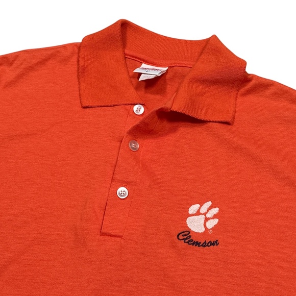 Vintage 90s Clemson University Tigers Made in USA Hartwell Polo Shirt Mens Large - Picture 3 of 10